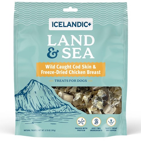 Icelandic+ Land & Sea Wild Caught Cod Skin & Freeze-Dried Chicken Breast - image 1 of 4