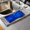 Juvale 2 Pairs Heavy Duty Rubber Cleaning Gloves for Kitchen, Dishwashing, Reusable and Cotton Lined (Small Size, Blue) - 4 of 4