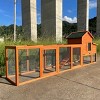 122" Large Wooden Chicken Coop with Nesting Box and Enclosed Yard, Outdoor Poultry Cage, Pet Houses and Crates for Backyard Chickens-Maison Boucle - 3 of 4