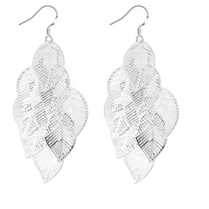 Hollywood Sensation Leaf Dangle Earrings 3 Inches - 1 of 4