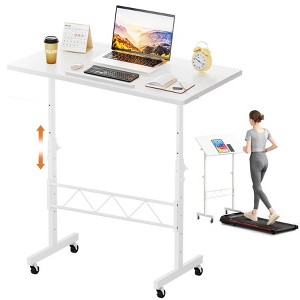 COMHOMA Small Standing Desk, Adjustable Height & Tiltable Tabletop, Mobile Stand Up Desk for Home Office Work and Walking Pad Treadmill - 1 of 4
