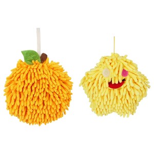 REGALWOVEN 2 Pcs Cute Comfortable Soft Absorbent Chenille Fuzzy Hand Towel - 1 of 4