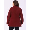 Agnes Orinda Women's Plus Size Winter Outfits Notched Lapel Double Breasted Overcoats - 4 of 4