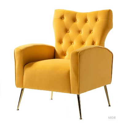 Karat Home | Raphael Accent Wingback Chair - Mustard : Target