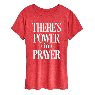 Women's - Instant Message - There's Power In Prayer Short Sleeve Graphic T-Shirt