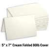 Hamilco Blank Greeting Cards 5x7 Folded Cream Card stock 80 lb Cover 100 Pack - 2 of 4