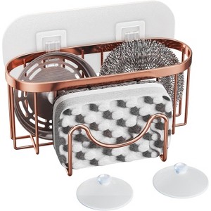 End Sink Clutter: The Ultimate Sink Caddy - 4-in-1 Holder for Sponge, Brush, Stopper & Scraper, 2 Easy Install Methods - 1 of 4