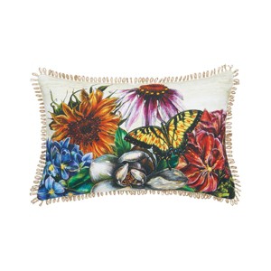 C&F Home 14" x 22" Botanical Floral Spring Printed and Embellished Spring Easter Themed Accent Throw Pillow - 1 of 4