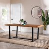 NicBex Dining Table Kitchen Table Modern Distressed Solid Wood Metal Open Frame Table for Dining Room, Restaurant - 2 of 4