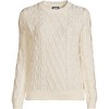 Lands' End Women's Cotton Drifter Crew Cable Pullover Sweater - 3 of 3