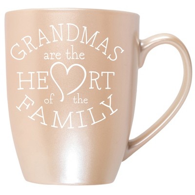 Elanze Designs Grandmas Are The Heart Of The Family Precious Pearl 10 ounce New Bone China Coffee Cup Mug