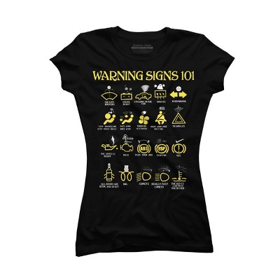 Junior's Design By Humans Car Warning Signs 101 By ZeusSE T-Shirt