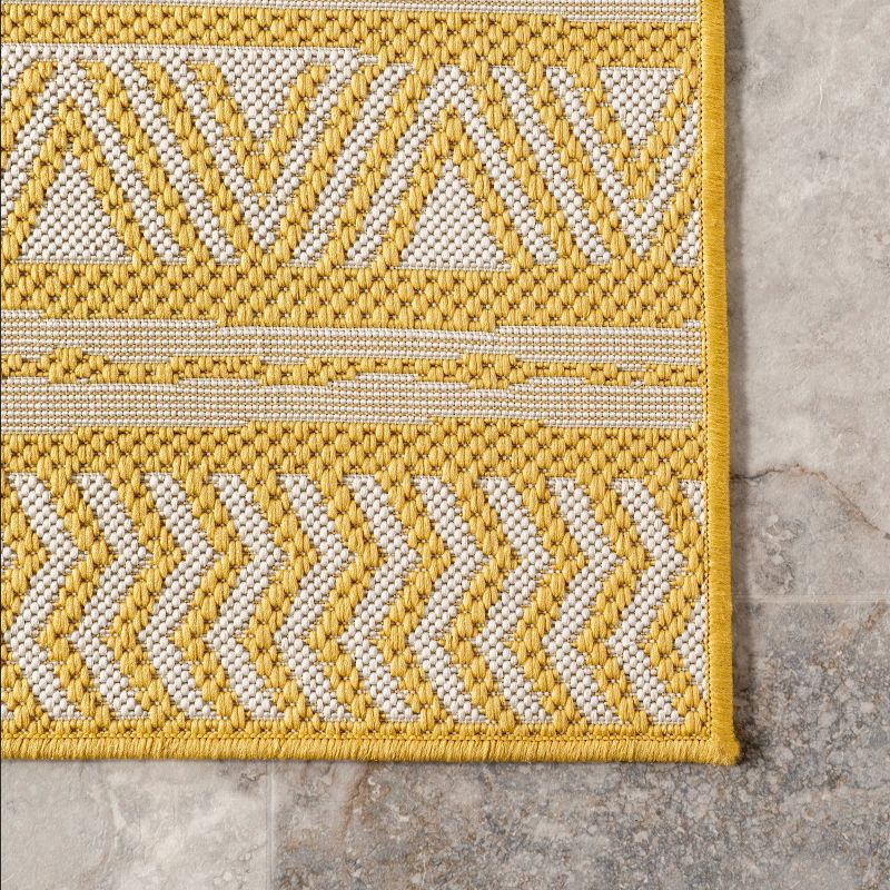 nuLOOM Abbey Tribal Striped Indoor/Outdoor Area Rug Yellow, 5 of 10