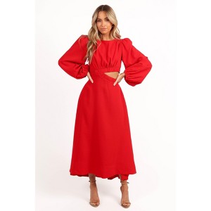 Petal and Pup Womens Ginnee Puff Sleeve Cutout Midi Dress - 1 of 4
