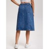 INSPIRE CHIC Women's Denim Elastic Back High Waist Casual Knee Length A Line Jean Skirts - 4 of 4