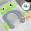 Potty Training Step Stool with PU Seat - Adjustable Height Anti-Slip Toilet Ladder for Toddlers, 165Lbs Capacity, Gray & Green Kids Safety Stool - 4 of 4
