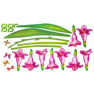 Slickblue Decorative Gorgeous Flowers Wall Decals 13x23.5 inch – Easy Peel & Stick Vinyl for Smooth, White Walls - 1 of 3