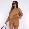 Mocamel Solid loose versatile casual round-neck sweatshirt and shorts set - 4 of 4