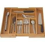 Expandable Cutlery Bamboo Kitchen Utensils and Flatware Drawer Divider - Drawer Utensils Organizer - Homeitusa