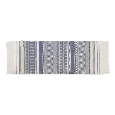 Design Imports Shabby Chic Textured Fringe - French Blue - 2 Ft 3 In X 6 Ft
