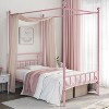 Yaheetech Metal Canopy Platform Bed Frame with Headboard and Footboard and Slatted Structure - 2 of 4