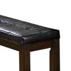 Royal Hampton Upholstered Tufted Wooden Bench with Chamfered Legs, Brown - 4 of 4