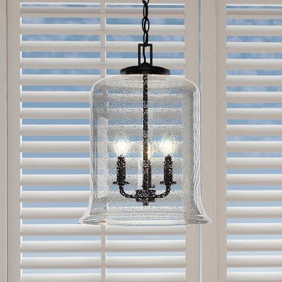 Urban Ambiance Luxury French Rustic Pendant Light,  17.125"H x 12.875"W,  Midnight Black Finish, UHP3821