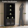 SOLACE FURNITURE 70" Tall Bookshelf, Bookcase with Doors, 5 Tier Bookshelf with Cabinet & Adjustable Shelves - 4 of 4