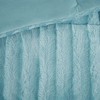 Gulches 3 Piece King/Cal King Faux Fur Comforter Mini Set,Teal Blue - 4 of 4