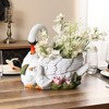 LuxenHome White Resin Swan Family Planter Multicolored - image 3 of 4