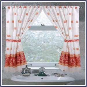 Carnation Home "Windsor" Fabric Window Curtain 34" x 54" in Burgundy - 1 of 3