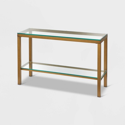 Dillard Narrow Long Console Table Deep Gold - Aiden Lane