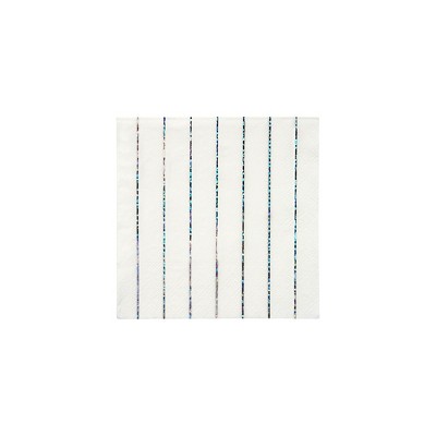 Meri Meri Silver Sparkle Stripe Small Napkins