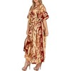 HAPPY BAY Women's Summer Pocket Nightgown Batik Caftan for Womens Sleepwear Long House Loungewear Dashiki Dress Plus Size - 2 of 4