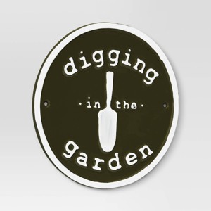 Aluminum Outdoor Patio Garden Sign "Digging in the Garden" Green - Threshold™ - 1 of 3