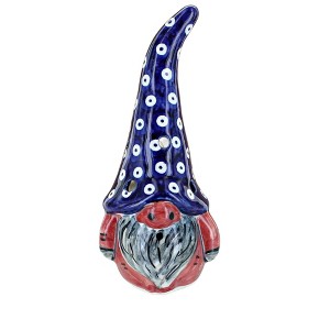 Blue Rose Polish Pottery 45E WR Unikat Gnome Luminary - 1 of 2
