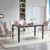 Modern Fabric Upholstered Dining Chairs Set of 4,Metal Leg Hollow Back Kitchen Dining Room Chair,Armless Padded Side Chair-Coolbibila - 2 of 4
