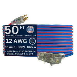 US Wire & Cable 12/3 Gauge x Extreme Cold Weather Triple Tap Extension Cords - 1 of 4