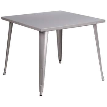 Flash Furniture Commercial Grade 35.5" Square Metal Indoor-Outdoor Table