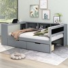 Lyngins Wood Twin Size Frame, Platform Bed Frame with Upholstered Headboard – Built-In Storage Shelves, 2 Drawers, Charging Station, Storage Bed - 2 of 4