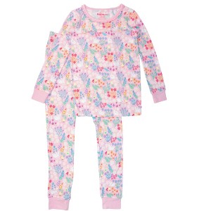 RuffleButts SoftSnooze Big Girls Ruffle Long Sleeve Pajama Set - 1 of 4