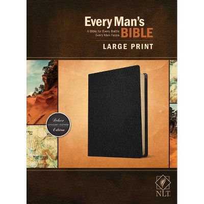 Every Man's Bible Nlt, Large Print (Genuine Leather, Black) - (Leather Bound)