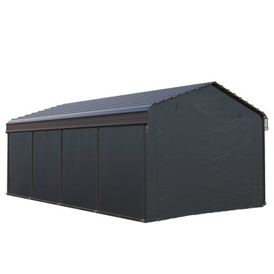 Captiva Designs 12’ x 20’ Heavy Duty Metal Carport - Versatile Shelter with Optional Sidewalls