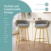 31.5" Metal 180¡ã Swivel Upholstered Counter Stools with Low Back & Hand-Woven Design, Set of 2 for Kitchen and Dining - 2 of 4