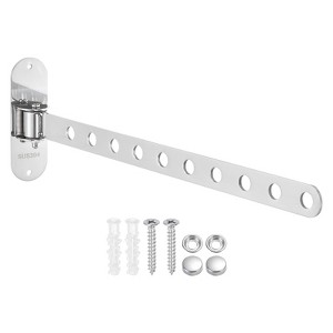 Unique Bargains Bedroom Wall Mount Foldable Stainless Steel Laundry Clothes Hanger - 1 of 3