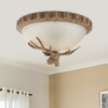 YIYIBYUS Resin Antler Flush Mount 3-Light Ceiling Light With Glass Shade - 2 of 4