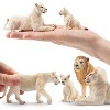 6PCS White Lion Figurines with Lion Cubs,Jungle Animals Figures Realistic Family Set Includes Baby Lions, Cake Toppers Christmas Birthday Present - 3 of 4