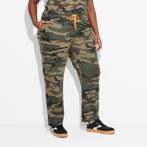 Women's Camo Print Graphic Lounge Pants - Green - 1 of 3