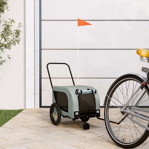 vidaXL Pet Bike Trailer Gray and Black Oxford Fabric and Iron 48.8" x 20.9" x 20.9" - 1 of 4