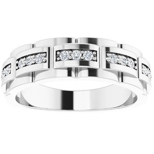Pompeii3 1/3 Ct Mens Lab Created Diamond Wedding Ring White Gold Anniversary Band - 1 of 4